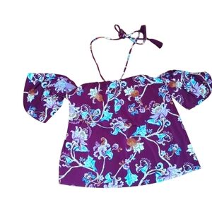 White House Black Market Off The Shoulder Floral Printed Top